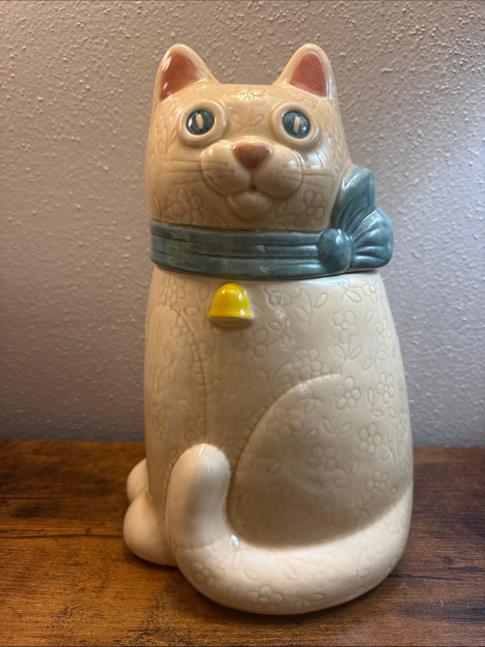 Poppy Trail Cat Cookie Jar Canister Ceramic Kitchen Food Storage